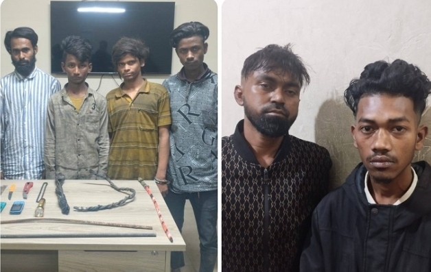 বন্দরবাজারে ড্রেনের ভেতর থেকে ৭ ‘ছিনতাইকারী’ আটক, ৪ টি চাকু উদ্ধার